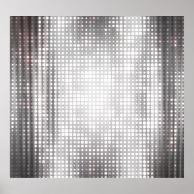 Affiche Mosaïque brillante : Abstraite gris brillant. (Devant)