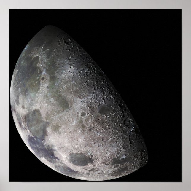 Affiche Mosaïque de couleur de la lune de la Terre (Devant)