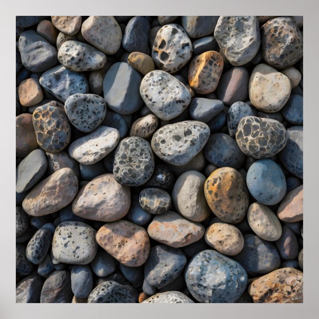 Affiche Mosaïque de galets (Devant)