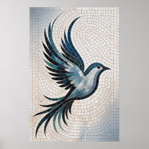 Affiche Mosaïque de plumes - Oiseau décoratif