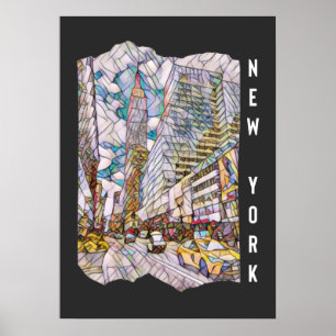 Affiche Mosaïque esthétique de la ville de New York