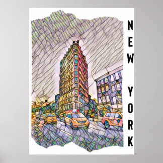 Affiche Mosaïque esthétique de la ville de New York