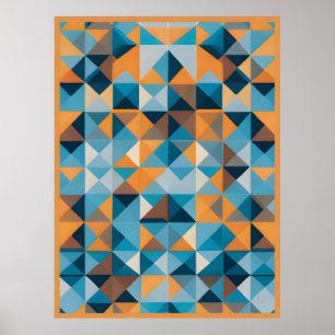 Affiche Mosaïque facette : Un kaléidoscope de teintes géom