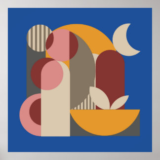 Affiche Mosaïque géométrique Abstraite murale Art moderne