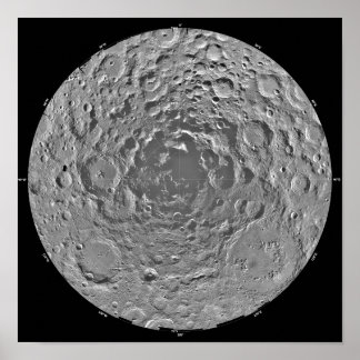 Affiche Mosaïque lunaire de la région polaire sud du m