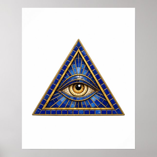 Affiche Mosaïque Œil Cobalt (Devant)