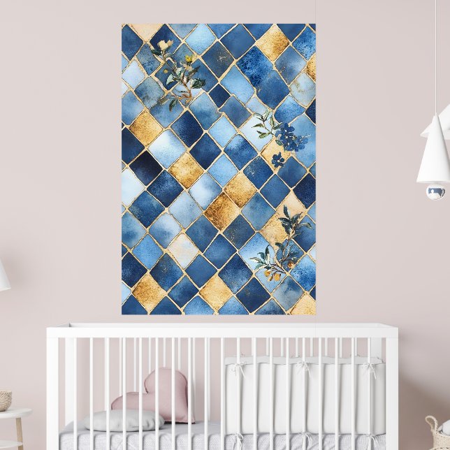 Affiche Mosaïque rappelant les styles traditionnels maroca (Pépinière 2)