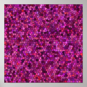Affiche Mosaïque Rose Violet 