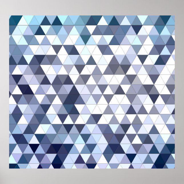 Affiche Mosaïque triangulaire géométrique et colorée : abs (Devant)