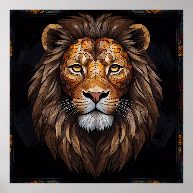 Affiche Mosaïque Zebra Vibrant (Devant)