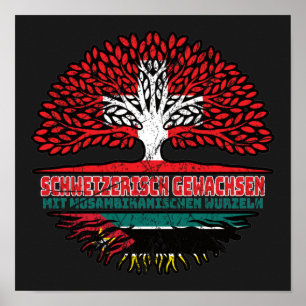 Affiche Mosambik Mosambikanisch Schweizer Schweiz Baum