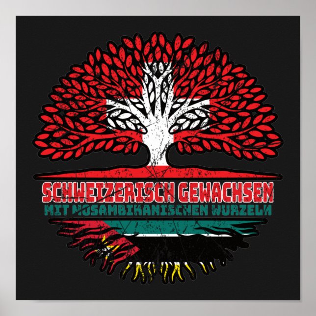 Affiche Mosambik Mosambikanisch Schweizer Schweiz Baum (Devant)