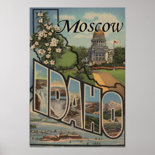 Affiche Moscou, IdahoScènes de grandes lettresMoscou, ID