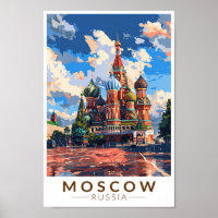 Moscou Russie Carré rouge Voyage Art Vintage