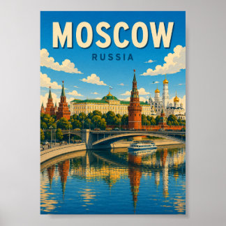 Affiche Moscou Russie Kremlin Place Rouge Paysage Urbain