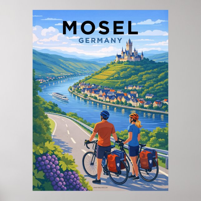 Affiche Mosel River Germany Vintage Travel (Devant)