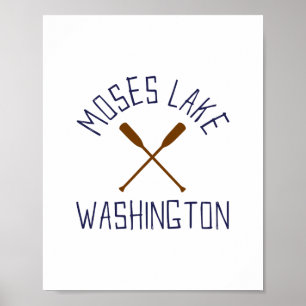 Affiche Moses Lake Washington Extérieur Vintage 2