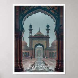 Affiche Mosquée Badshahi à Lahore Art Voyage célèbre place