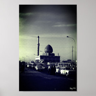 Affiche Mosquée Buniya Bagdad Irak vintage