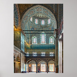 Affiche Mosquée d'Ahmed de sultan. Conception intérieure