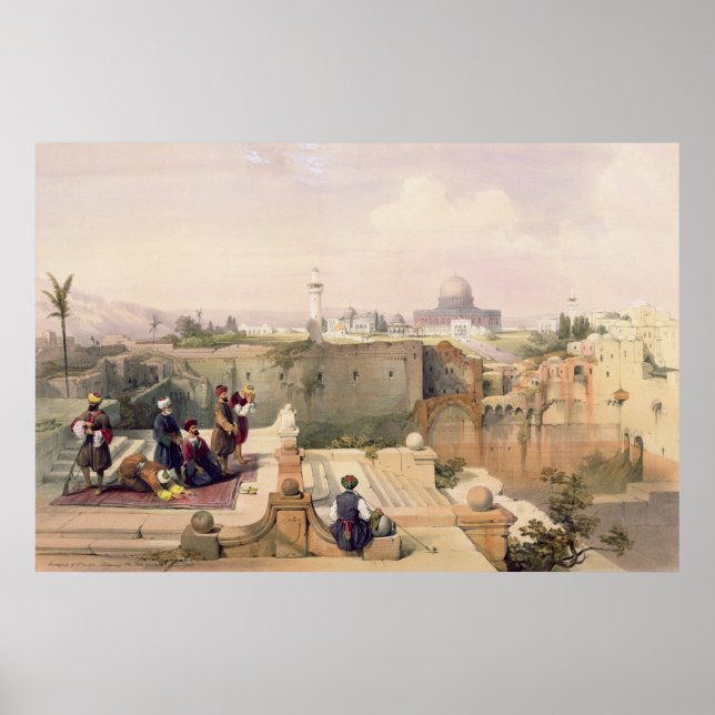 Affiche Mosquée d'Omar montrant le Site du Temple (Devant)