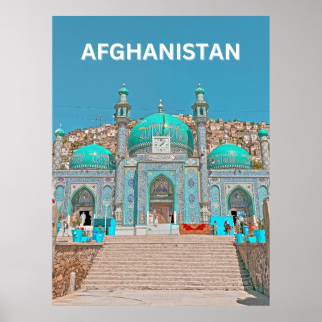 Affiche Mosquée du Temple Bleu Sakhi à Kaboul en Afghanist (Devant)