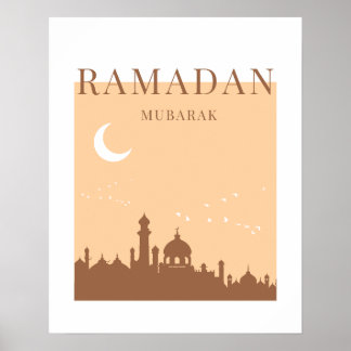 Affiche Mosquée moderne du Ramadan Moubarak
