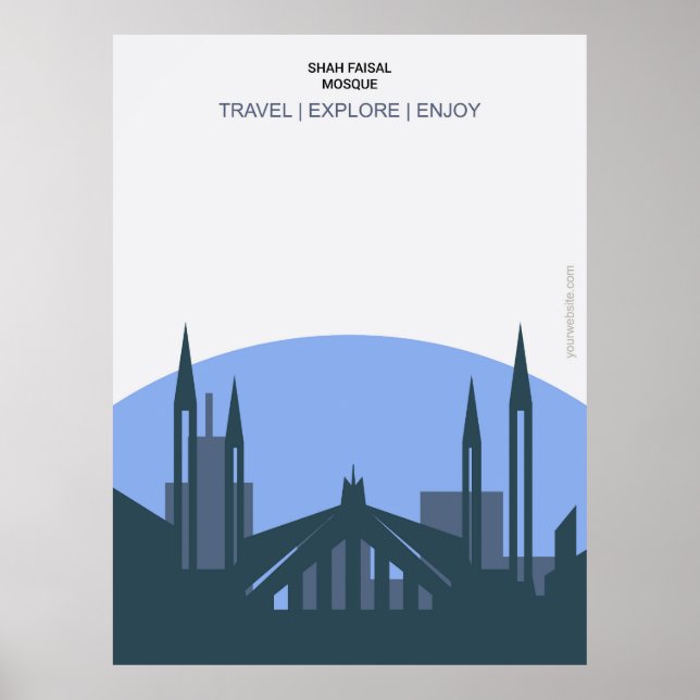 Affiche Mosquée Shah Faisal Islamabad (Devant)