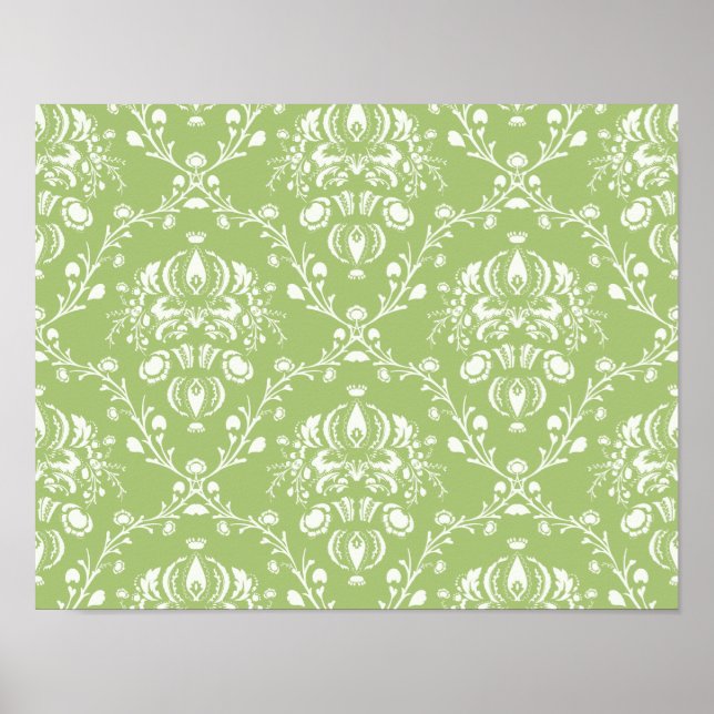 Affiche Moss Green Damask (Devant)