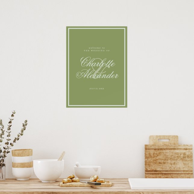 Affiche Moss Green Estate Wedding Welcome Sign (Cuisine)