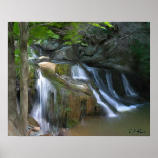 Affiche Mossy Falls - Peinture