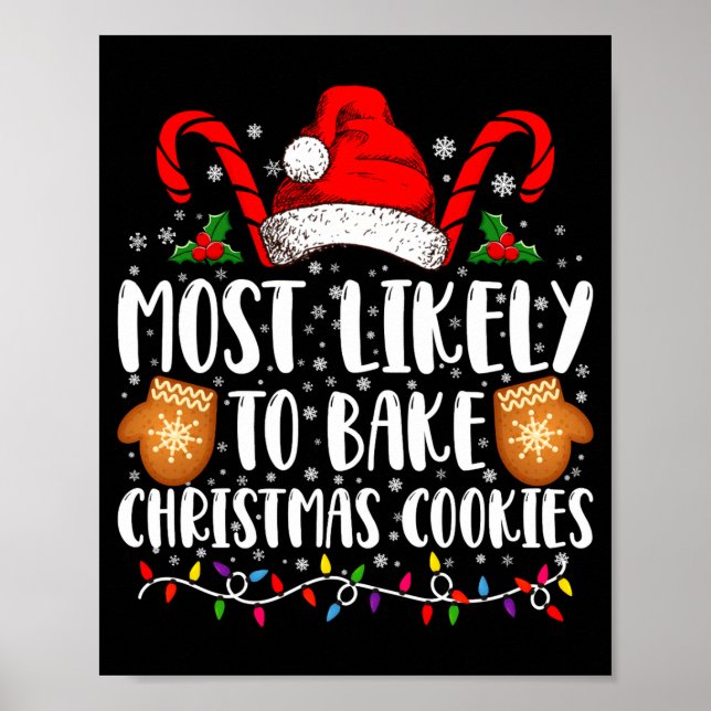 Affiche Most Likely Bake Christmas Cookie Xmas Family  (Devant)