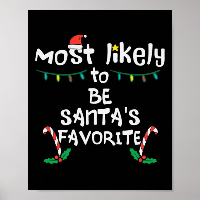 Affiche Most Likely Santas Favorite Christmas Xmas Family  (Devant)
