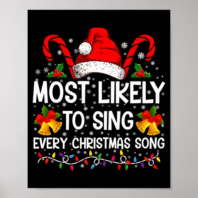 Affiche Most Likely Sing Every Christmas Song Xmas Family  (Devant)