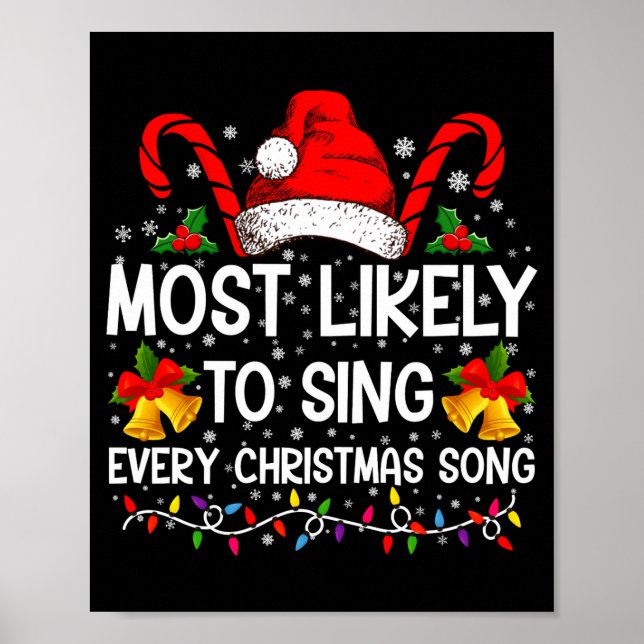 Affiche Most Likely Sing Every Christmas Song Xmas Family  (Devant)