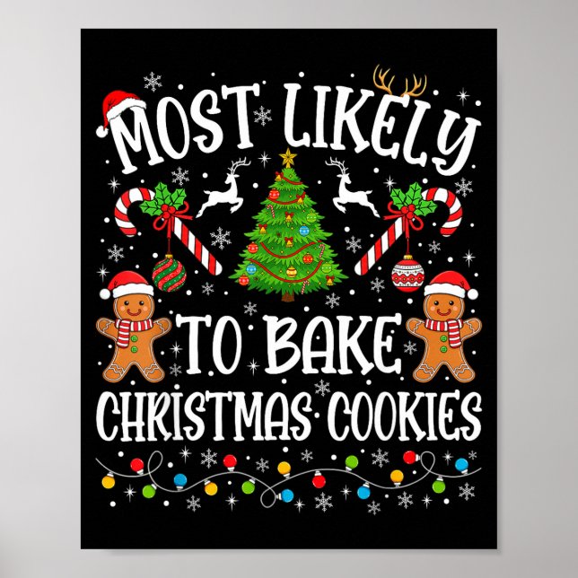 Affiche Most Likely To Bake Christmas Cookies Family Match (Devant)