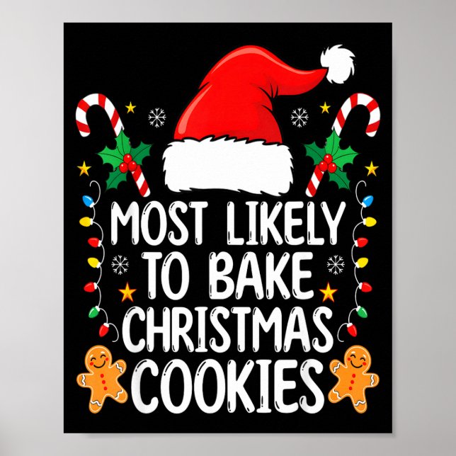 Affiche Most Likely To Bake Christmas Cookies Funny Baker  (Devant)