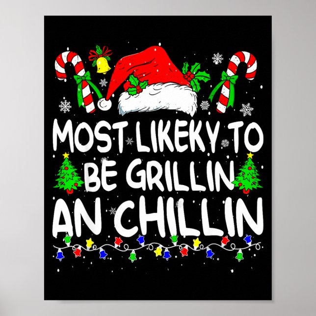Affiche Most Likely To Be Grilling And Chilling Family Chr (Devant)