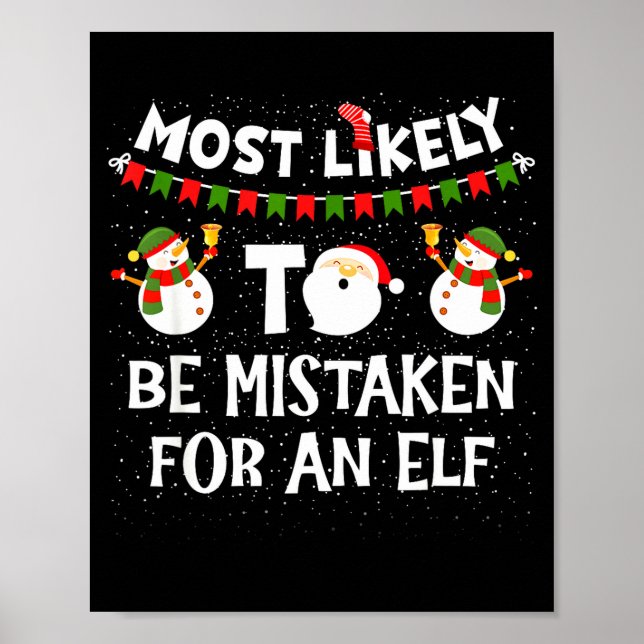 Affiche Most Likely To Be Mistaken For An Elf Funny Christ (Devant)
