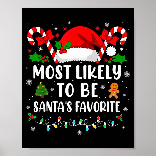 Affiche Most Likely To Be Santa's Favorite Family Christma (Devant)