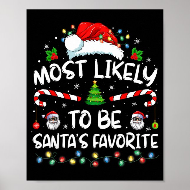 Affiche Most Likely To Be Santa's Favorite Funny Family Ch (Devant)
