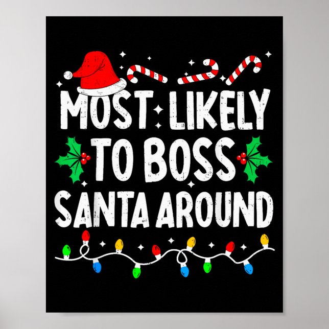 Affiche Most Likely To Boss Santa Around Family Matching C (Devant)