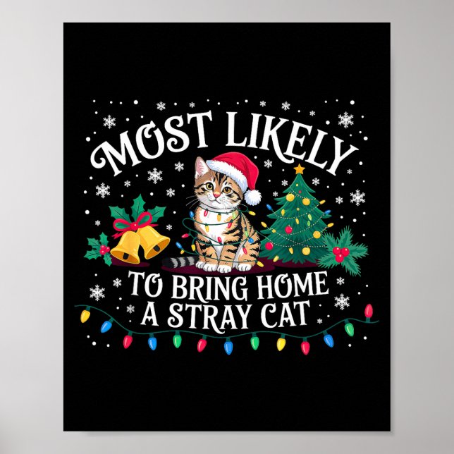 Affiche Most Likely To Bring Home A Stray Cat Christmas  (Devant)