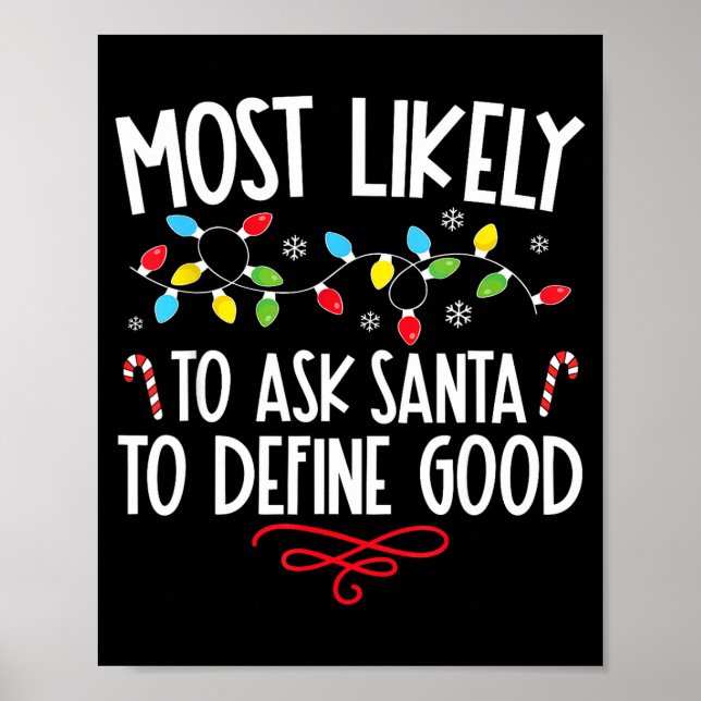 Affiche Most Likely To Christmas Shirt Matching Family Paj (Devant)