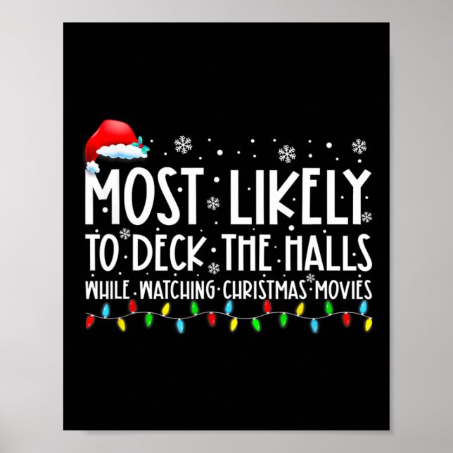 Affiche Most Likely To Deck The Halls White Watching Chris (Devant)