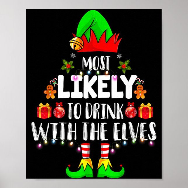 Affiche Most Likely To Drink With The Elves Matching Chris (Devant)