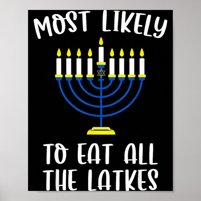 Affiche Most Likely To Eat All Latkes Hanukkah Group Match (Devant)