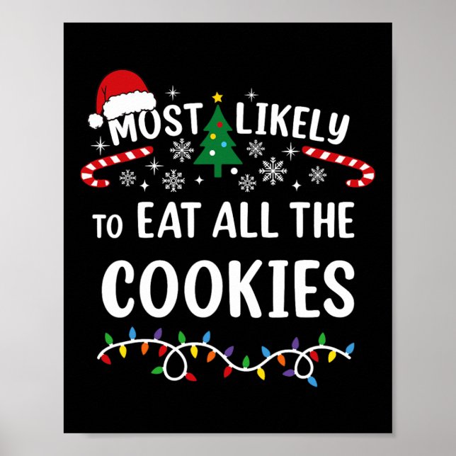 Affiche Most Likely To Eat All The Cookies Family Matching (Devant)