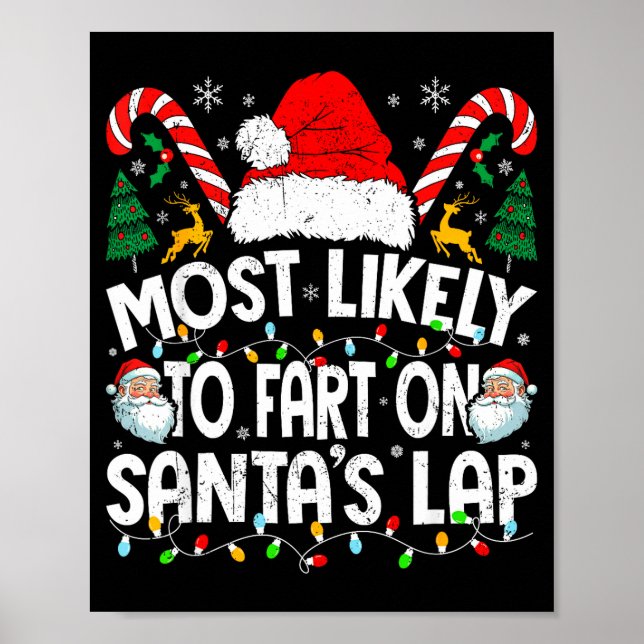 Affiche Most Likely To Fart On Santa’s Lap Family Matching (Devant)