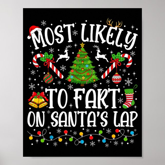 Affiche Most Likely To Fart On Santa's Lap Family Matching (Devant)